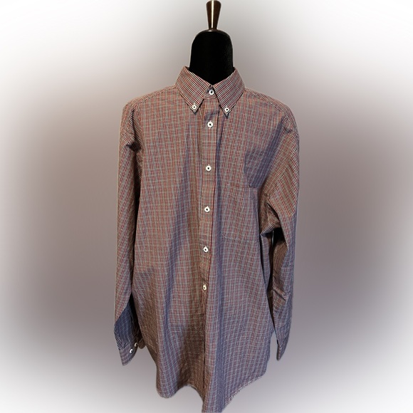 Roundtree & Yorke Long Sleeve Plaid Button Down Shirt size XLT - Picture 2 of 13